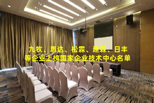 kaiyun官方网站-九牧、惠达、松霖、建霖、日丰等企业上榜国家企业技术中心名单